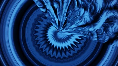 Abstract blue pattern resembling a shell of a snail surrounded by circles is Stock Footage 163216884