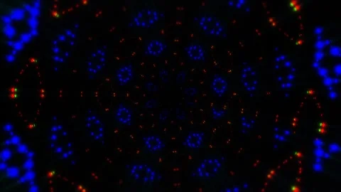 Abstract blue patterns move and rotate against a black background Stock Footage 318255123