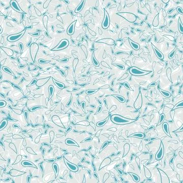 Abstract blue petals seamless pattern. Vector illustration. Decorative retr.. Stock Illustration