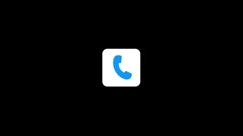 Abstract blue phone call button animation on black background. 4k 25fps Vídeo Stock 342540911