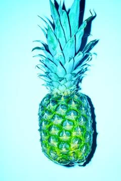 Abstract blue pineapple fruit texture. Close up texture of fresh ripe pineapp Stock Photos
