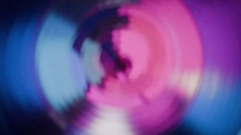 Abstract Blue Pink Bokeh Light Torus, Blurred Background Stock Footage 345865501