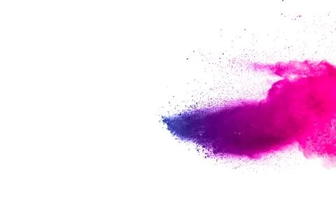 Abstract blue-pink dust explosion on black background. Stock Illustration