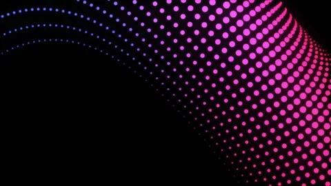 Abstract Blue Pink Gradient Wavy Dot Pattern, Purple Neon Halftone Wave Surface 스톡 동영상 332739391