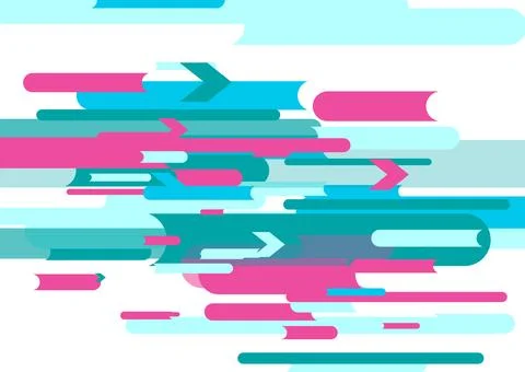 Abstract blue pink minimal geometric tech background Illustrazione stock