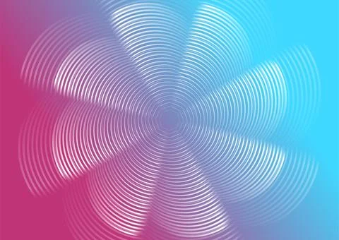 Abstract blue pink propeller linear circles abstract background Stock Illustration