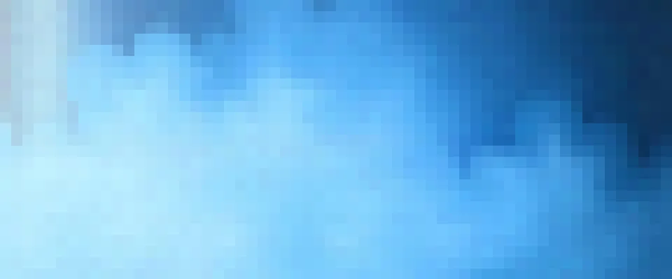 Abstract blue pixel mosaic background with white gradient Stock Illustration