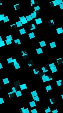 Abstract Blue Pixelated Squares Digital Background Stock Illustration