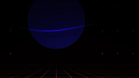 Abstract Blue Planet in Digital Grid Space. Stock Footage 334415484