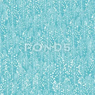 Abstract blue plants seamless pattern background Stock Illustration