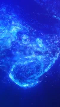 Abstract blue plasma cloud with glowing fluid textures, cyan smoke, and lum.. Illustrazione stock