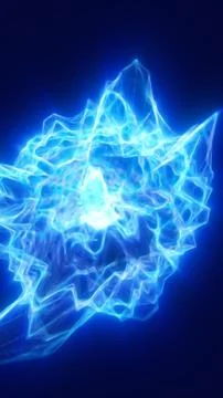 Abstract blue plasma formation resembling a glowing star or energy burst, s.. イラスト素材