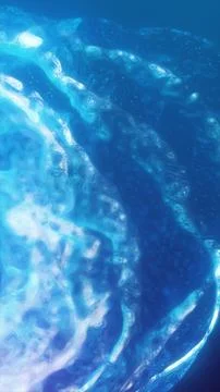 Abstract blue plasma texture with fluid cosmic forms, evoking icy energy, o.. Stock Illustration