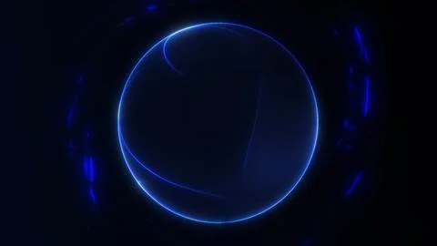 Abstract blue plasma vortex forming a futuristic energy orb with smooth lum.. Stock Illustration