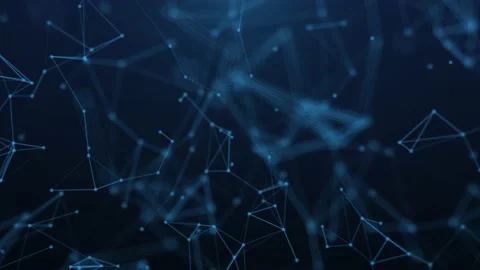 Abstract Blue Plexus Background Loop with Connected Lines and Dots Stock Footage