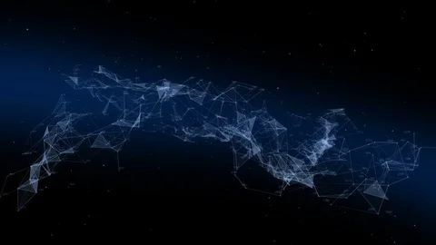 Abstract blue plexus geometrical background with moving lines, numbers and dots. Stock Footage 75983081