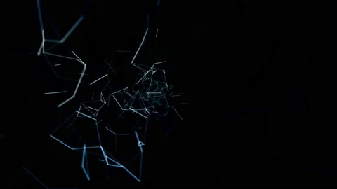 Abstract blue plexus geometrical background with moving black lines and dots Stock Footage 87305356