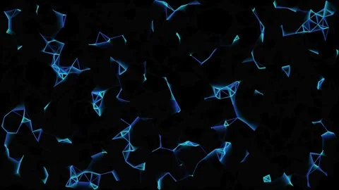 Abstract blue plexus grid of polygons on black tech background Stock Footage 336947010