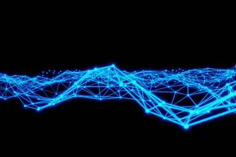 Abstract blue Plexus Lines And Dots Geometrical Connection Digital Communicat Stock Illustration