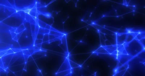 Abstract blue plexus lines triangles energy magical background Stock Illustration