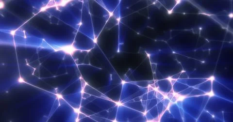 Abstract blue plexus lines triangles energy magical background 库存插图