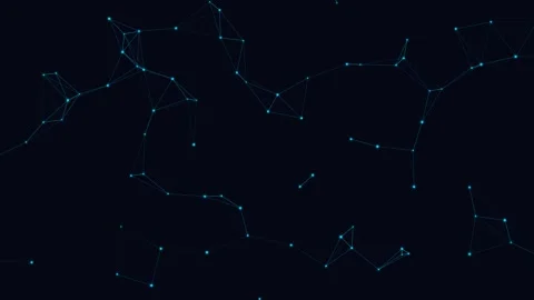 Abstract blue plexus network dots floating seamless loop animation Video stock 347073006