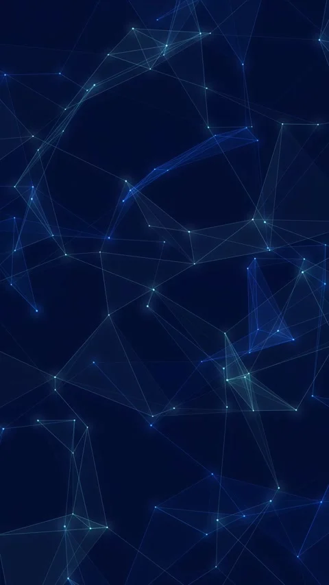 Abstract Blue Plexus Network Loop in Vertical Video Stock Footage 345197856