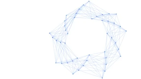 Abstract blue plexus network rotating animation 4K Stock Footage 344752142