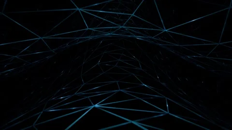 Abstract blue plexus network structure with polygonal wireframe grid Stock Footage 337486204