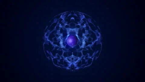Abstract blue plexus sphere with glowing polygon network, futuristic digita.. Vídeos de archivo 339286232