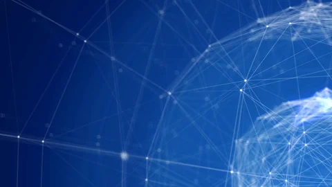 Abstract Blue Plexus Sphere Wire-frame Looping Background Animation Vidéo 96221104