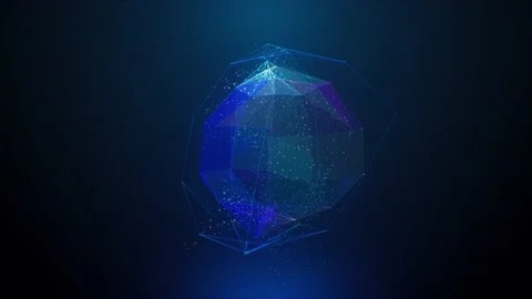 Abstract blue Plexus structure form 3D animation. Digital and scientific ways to Stock Footage 150507586