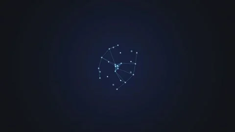 Abstract blue plexus structure rotating slowly on dark gradient background .. Stock Footage 340905372