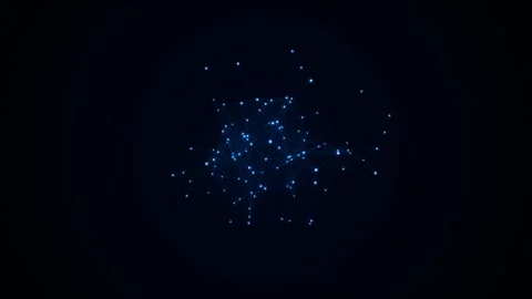 Abstract blue plexus structure rotating slowly on dark background as tech m.. Video stock 344823570