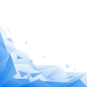 Abstract Blue Polygon Background Graphic with Layered Translucent Facets an.. Illustrazione stock