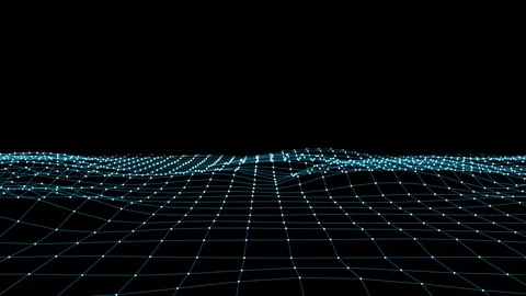 Abstract BLUE polygon net connections landscape animation background new quality Video stock 91377616
