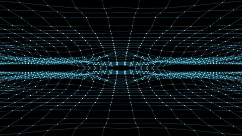 Abstract BLUE polygon net connections cave fly animation background new quality Stock-Footage 91378112