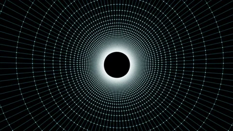 Abstract BLUE polygon net connections tunnel fly animation background new Stock Footage 91378707