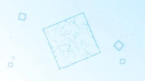 Abstract blue polygon square with digital network connections and geometric.. イラスト素材