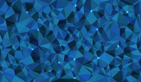 Abstract Blue Polygonal Background with Glowing Light Points 스톡 일러스트