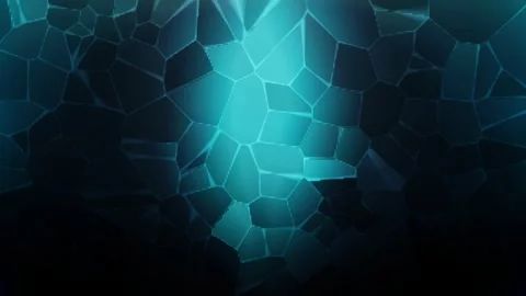 Abstract Blue Polygonal Cell Background with Pulsating Light 库存影片 341578103