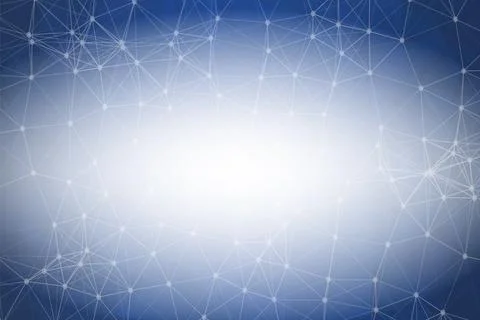 Abstract Blue Polygonal Space Background with Connecting Dots and Lines.  Con Stock Illustration