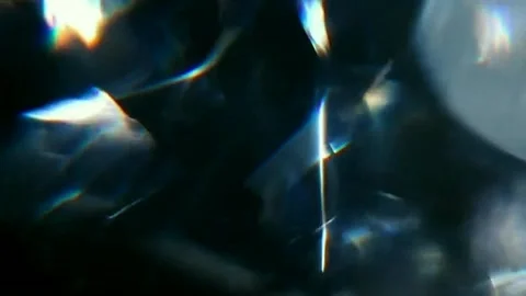 Abstract Blue Prismatic Light Refractions in Dark Void. Stockbeeldmateriaal 332551900