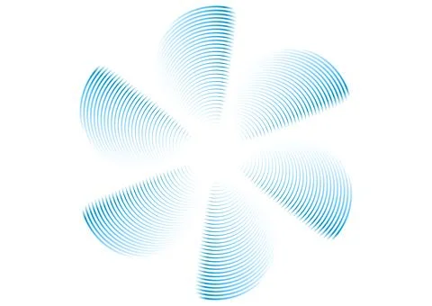 Abstract blue propeller linear circle shape on a white background Illustrazione stock