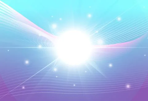 Abstract blue purple background with light coming from center Ilustração Stock