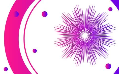 Abstract blue purple lines circle, gradient shapes and dots on white backgrou Ilustração Stock