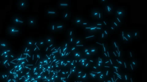 Abstract Blue Quantum Particles Fluctuating Swarming and Bouncing in 動画素材 238977848
