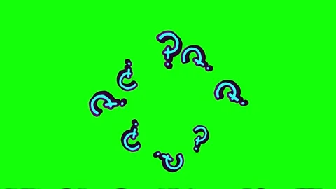 Abstract blue question marks forming circles on green and black background .. Stock Footage 340941269