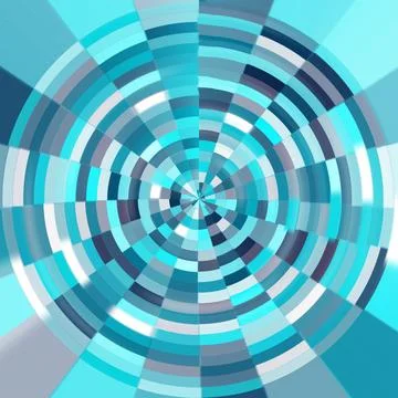 Abstract blue radial geometric pattern with light and shadow effects Stock Illustration