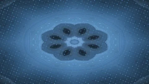 Abstract Blue Radial Pattern Exploration In Symmetrical Mandala Setting 動画素材 328586533
